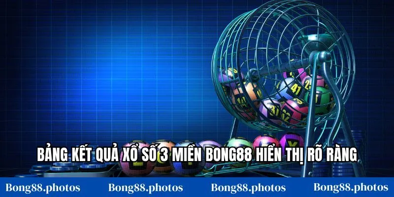 Bảng kết quả xổ số 3 miền Bong88 hiển thị rõ ràng
