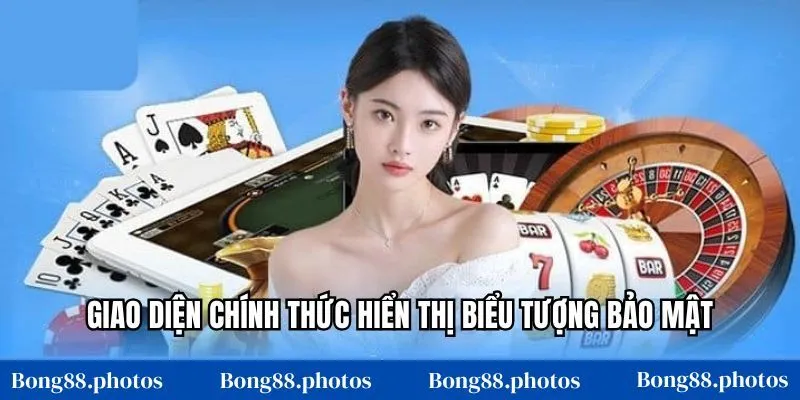 Giao diện chính thức hiển thị biểu tượng bảo mật