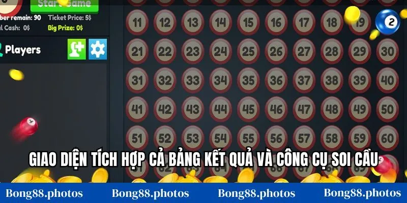Giao diện tích hợp cả bảng kết quả và công cụ soi cầu