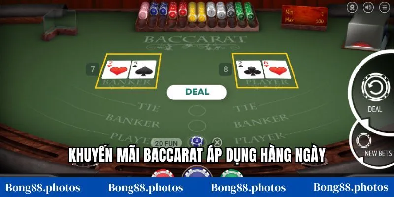 Khuyến mãi baccarat áp dụng hàng ngày